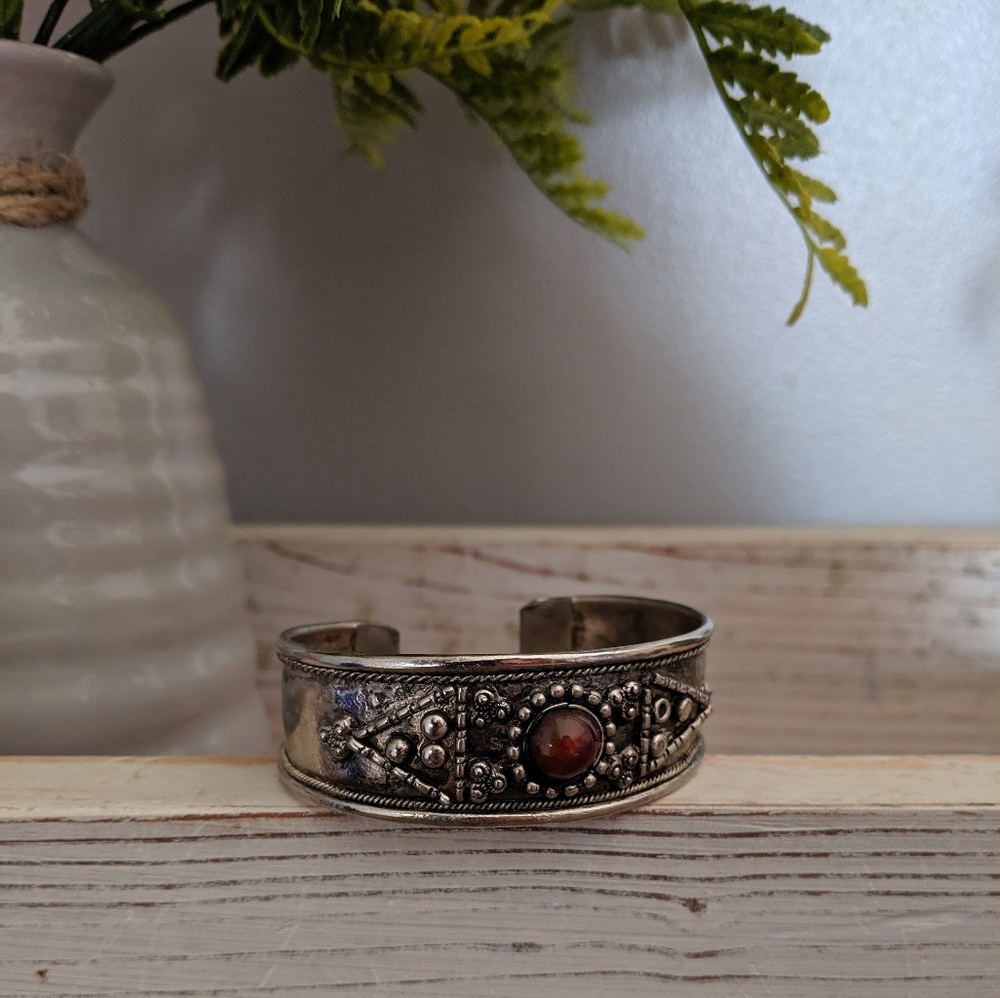Handmade Silver Jasper Metal Cuff